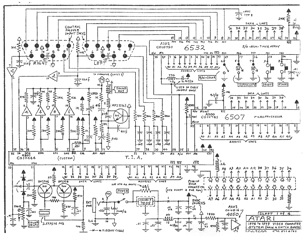 Atari CX2600 Schematic