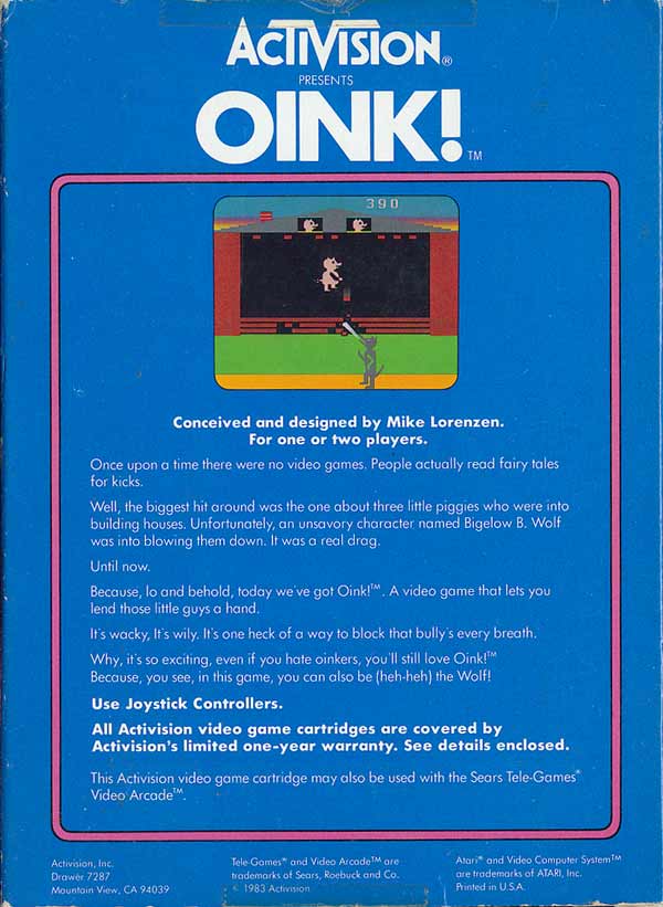 Oink! - Box Back