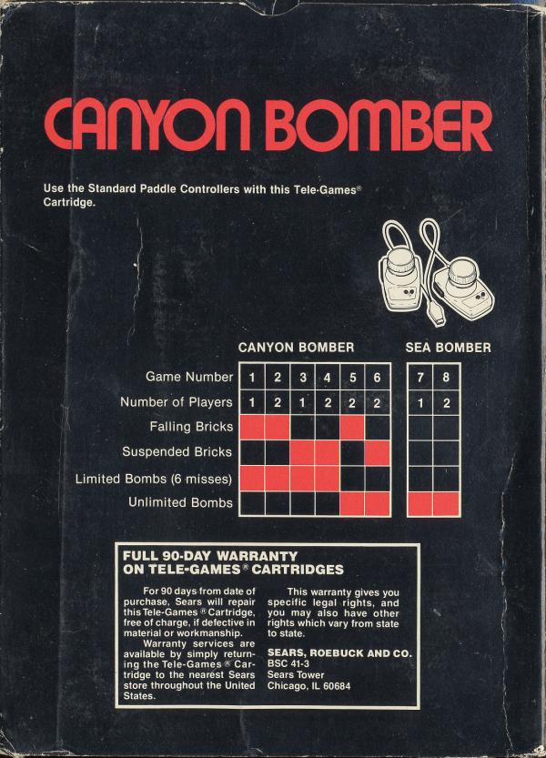 Canyon Bomber - Box Back