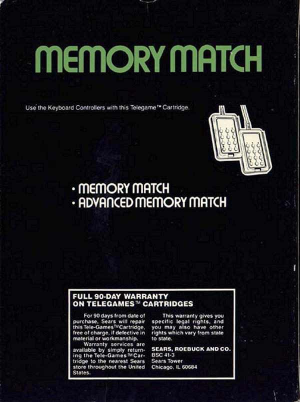 Memory Match - Box Back