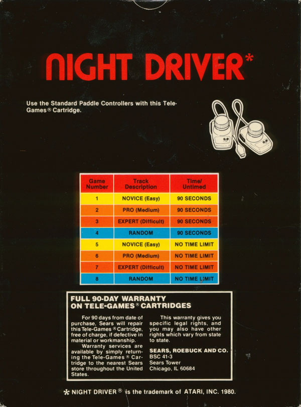 Night Driver - Box Back