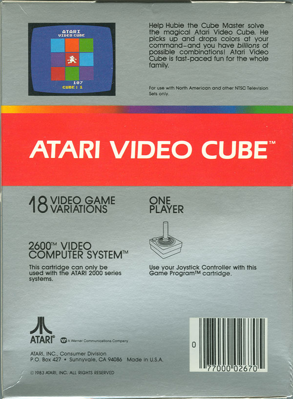 Atari Video Cube - Box Back