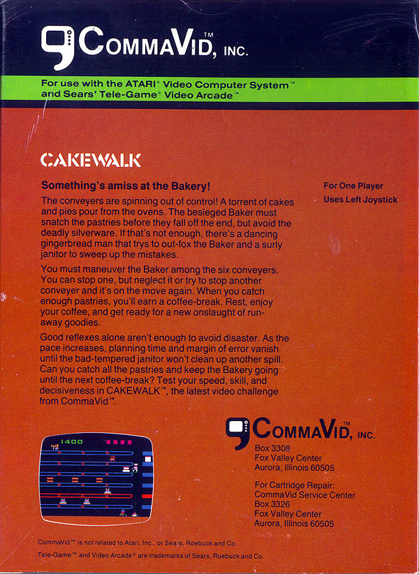 Cakewalk - Box Back