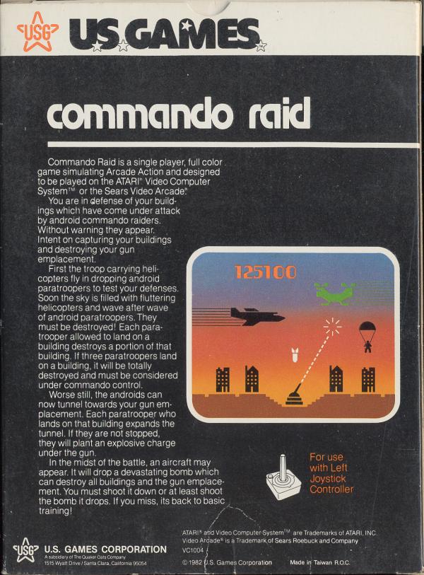 Commando Raid - Box Back