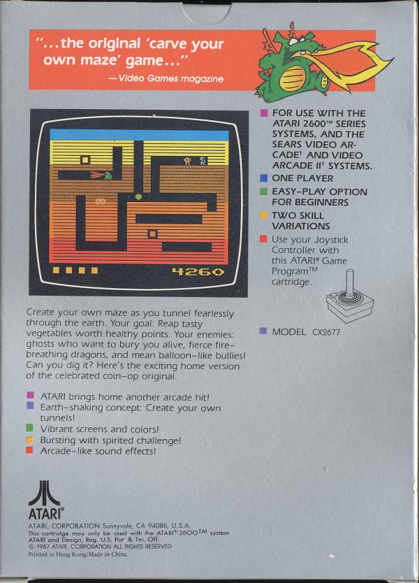 Dig Dug - Box Back