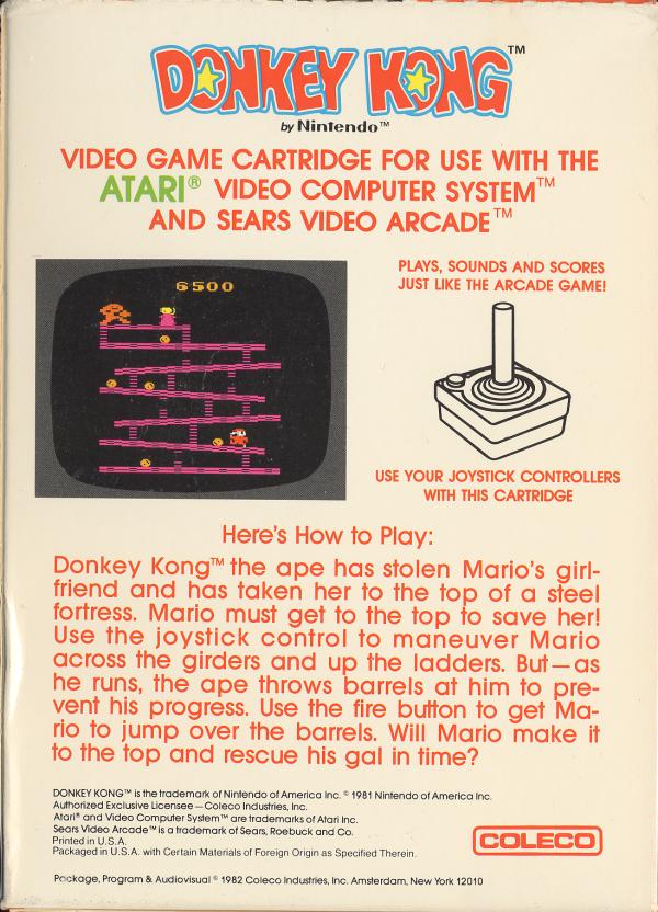 Donkey Kong - Box Back