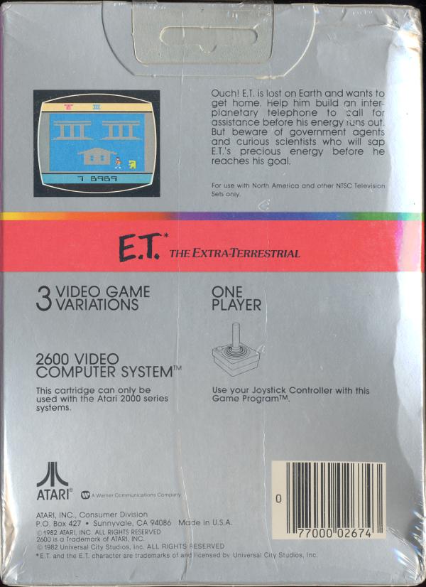 E.T. The Extra-Terrestrial - Box Back