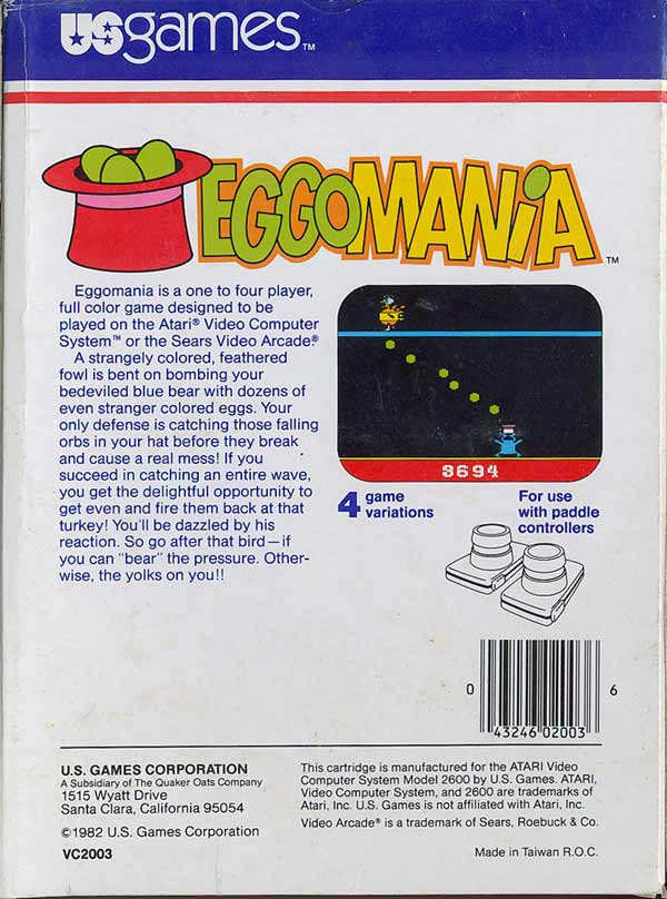 Eggomania - Box Back