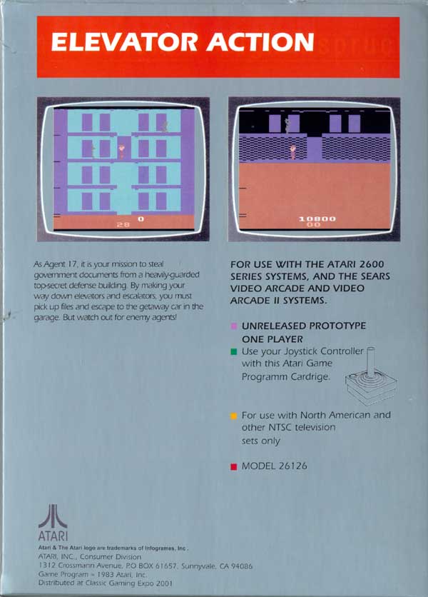 Elevator Action - Box Back