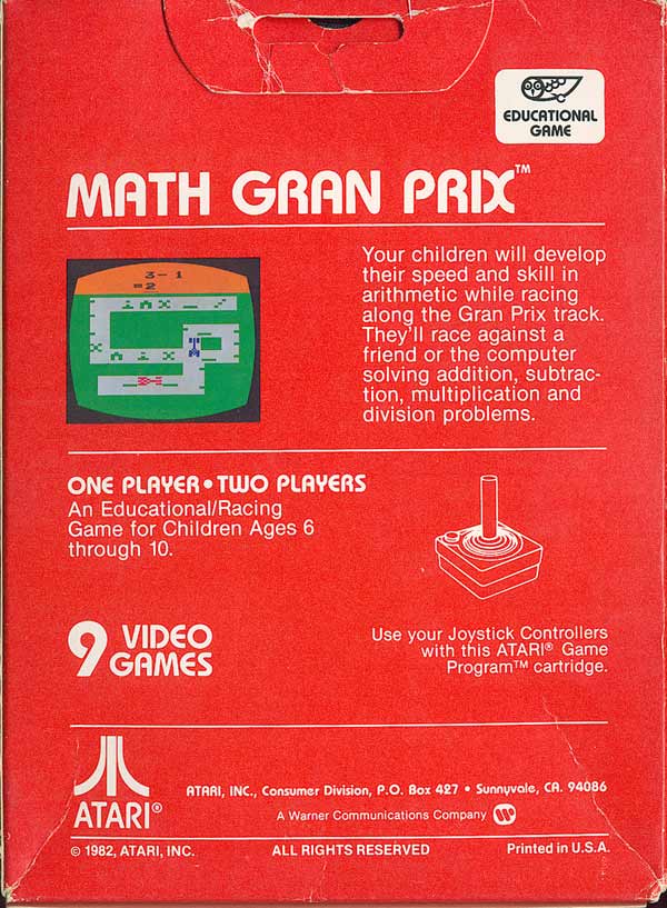 Math Gran Prix - Box Back