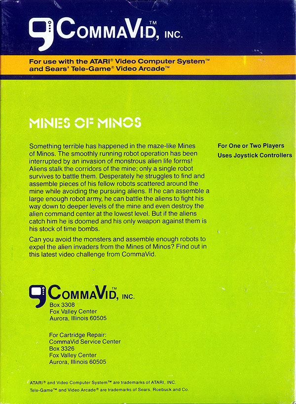 Mines of Minos - Box Back