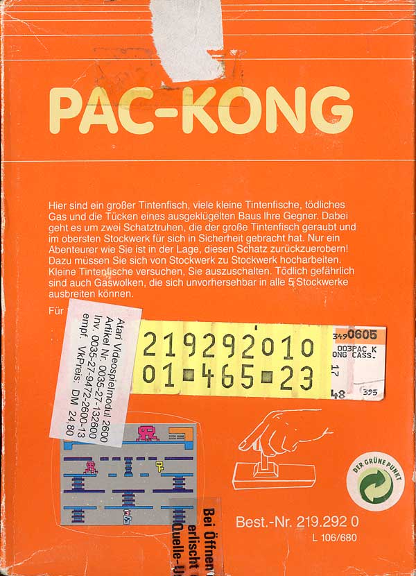 Pac-Kong - Box Back