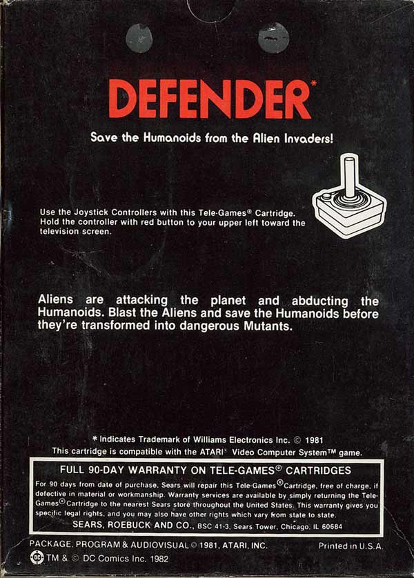 Defender - Box Back