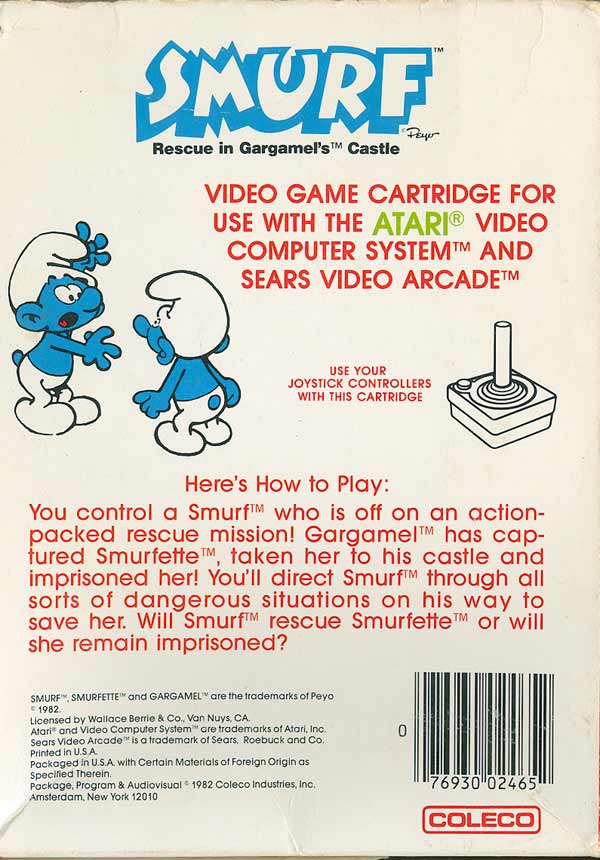 Smurfs: Rescue in Gargamel's Castle - Box Back