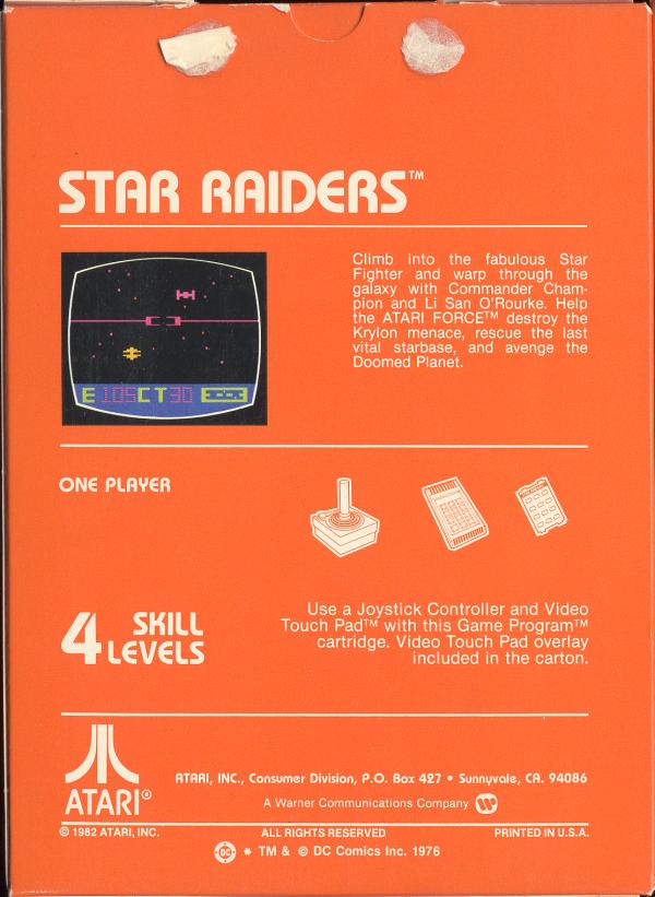 Star Raiders - Box Back