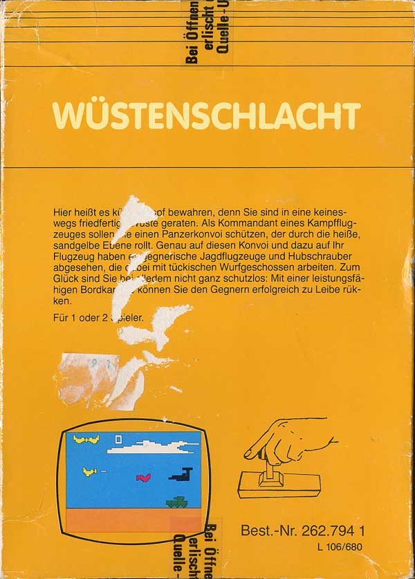 Wüstenschlacht - Box Back