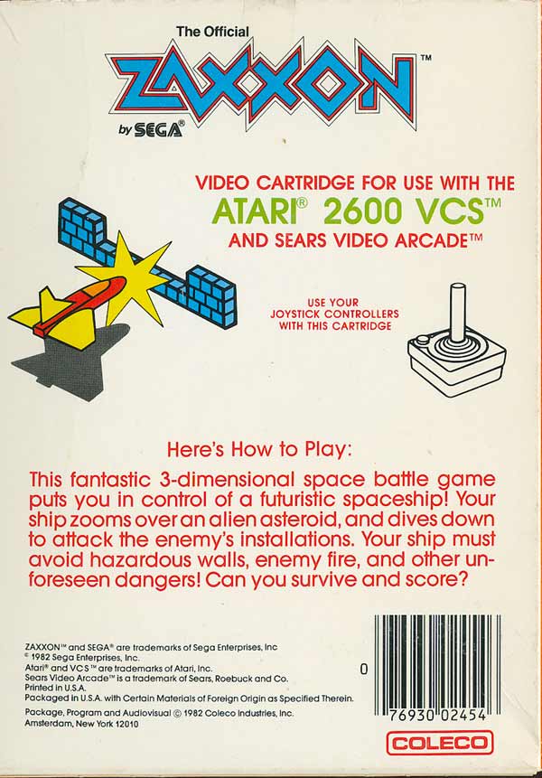 Zaxxon - Box Back