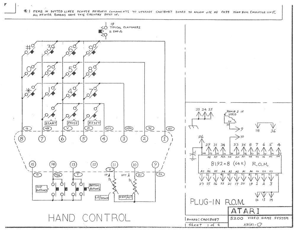 Atari 5200 Accessories Schematic