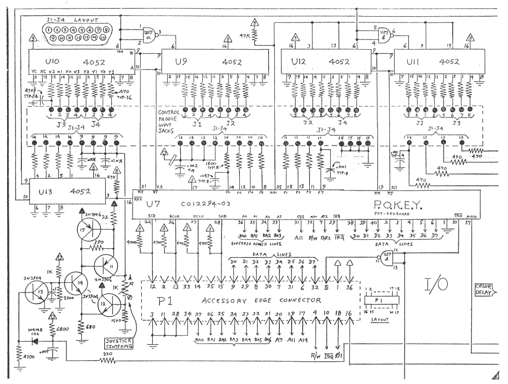 Atari 5200 Board I/O Section Schematic