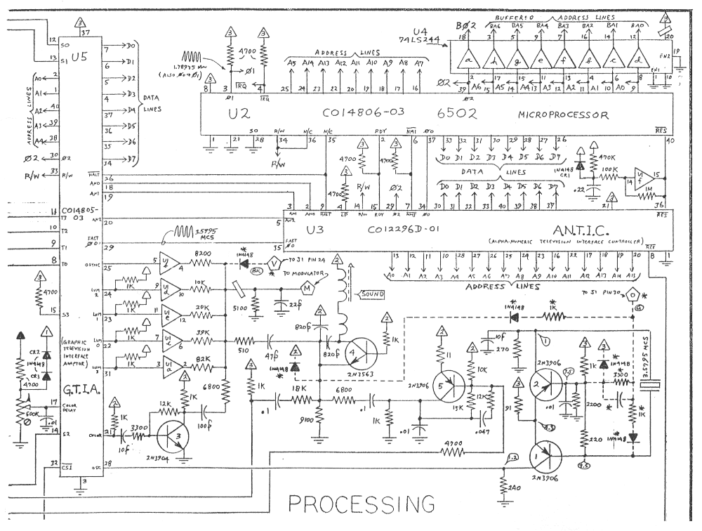 Atari 5200 Board Processing Schematic