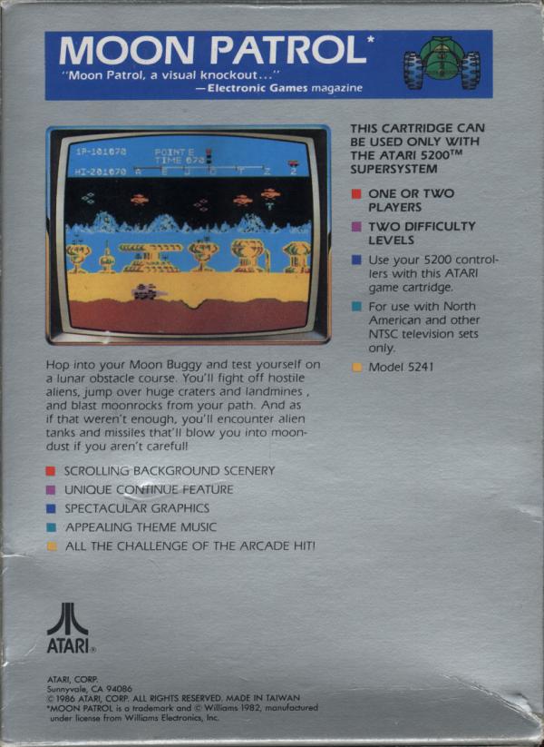 Moon Patrol - Box Back