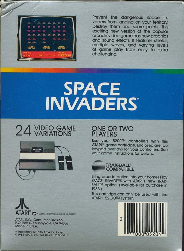 Space Invaders - Box Back