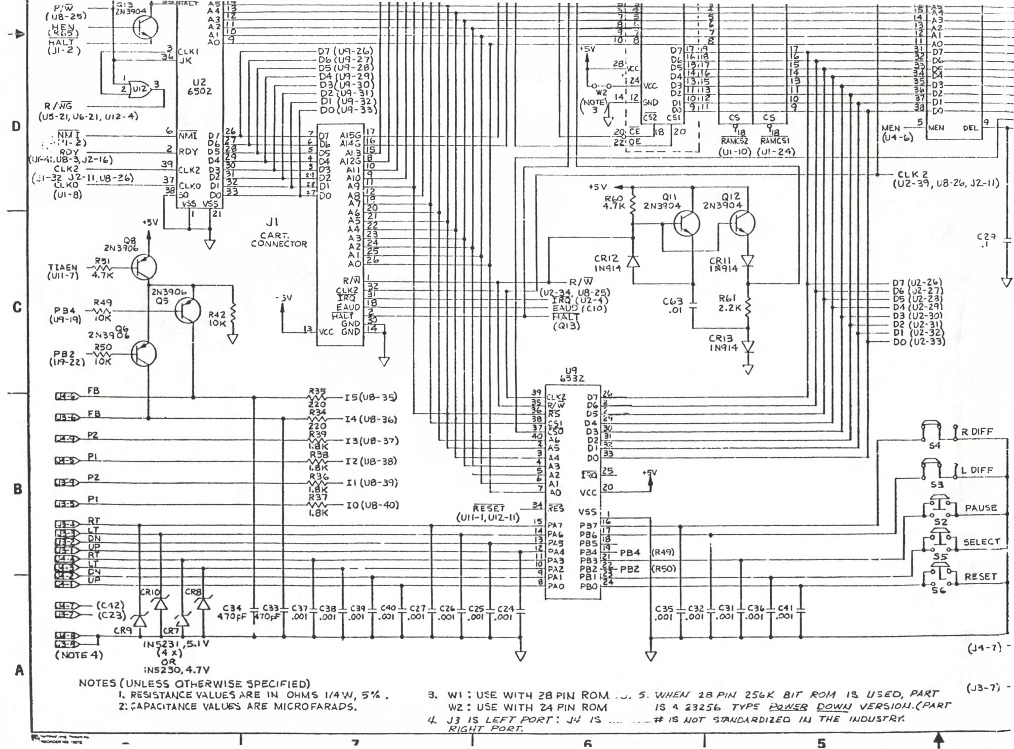 Atari 7800 Board - Lower Left Corner