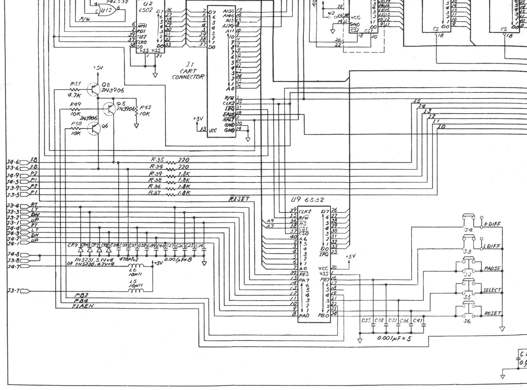 Atari 7800 Board - Lower Left Corner