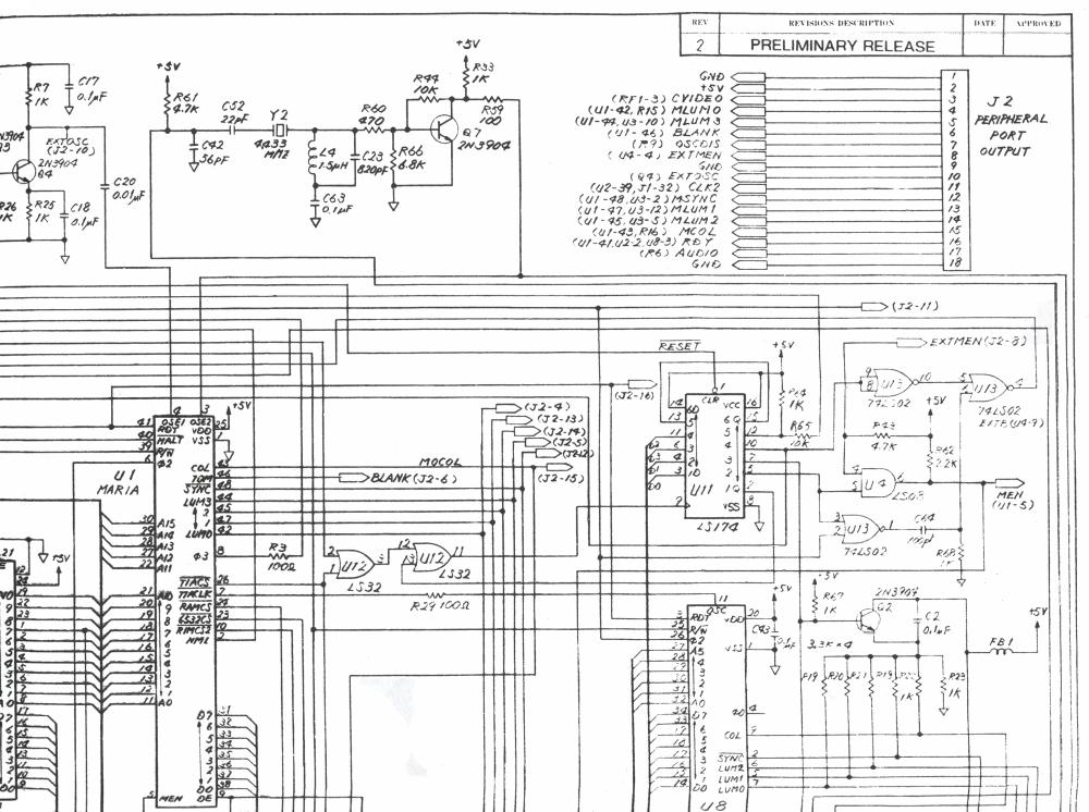 Atari 7800 Board - Upper Right Corner