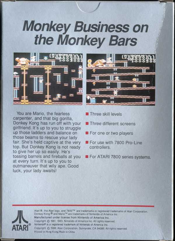 Donkey Kong - Box Back