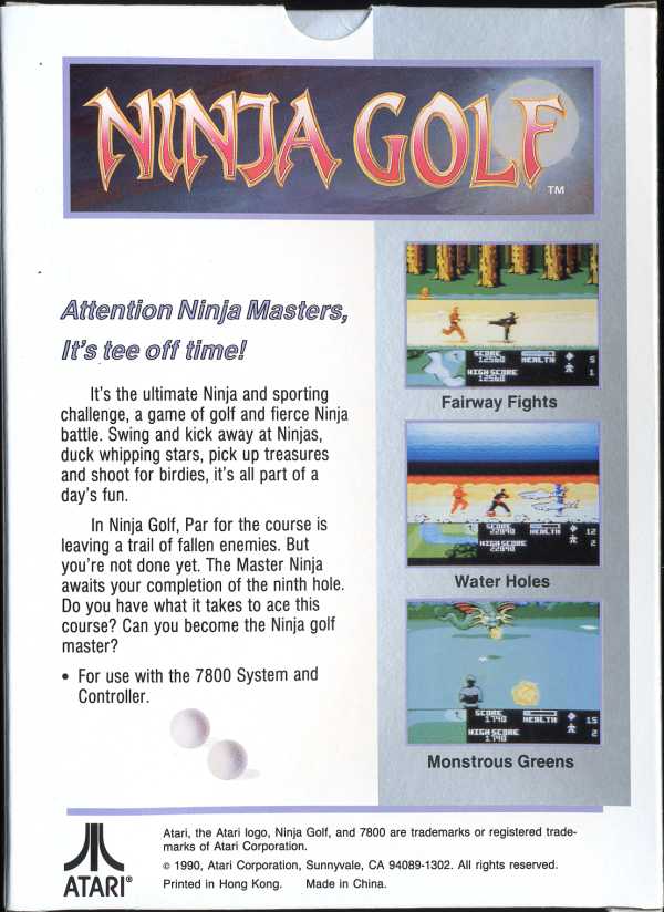 Ninja Golf - Box Back