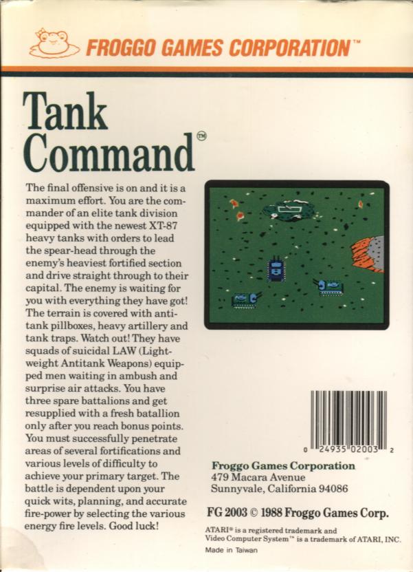 Tank Command - Box Back
