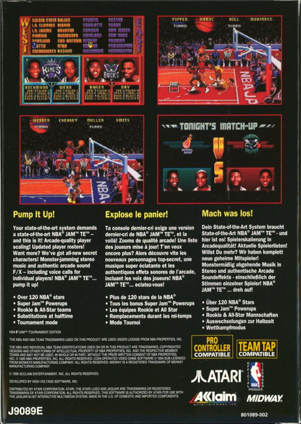 NBA Jam: Tournament Edition - Box Back