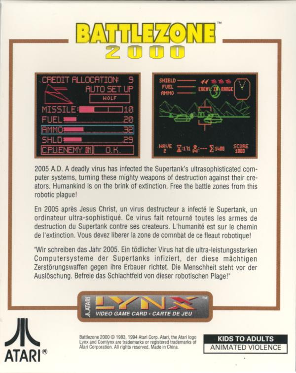 Battlezone 2000 - Box Back