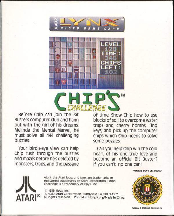 Chip's Challenge - Box Back