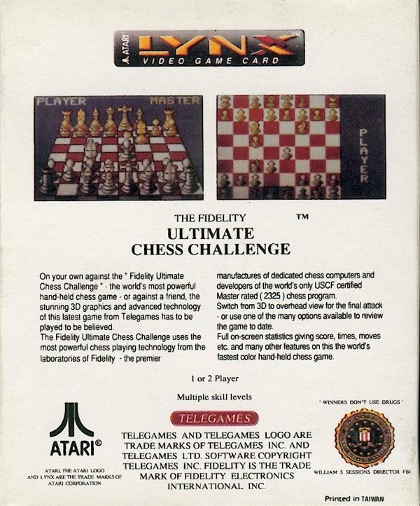 Fidelity Ultimate Chess Challenge - Box Back