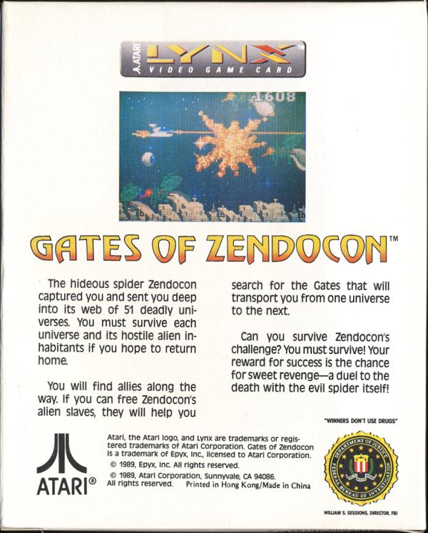 Gates of Zendocon - Box Back