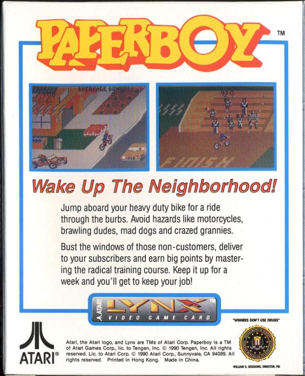 Paperboy - Box Back