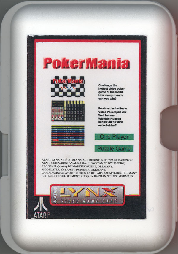 PokerMania - Box Back