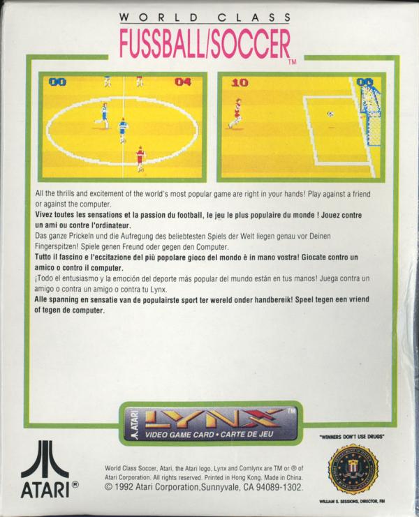 World Class Fussball/Soccer - Box Back