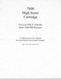 High Score Cartridge - Manual